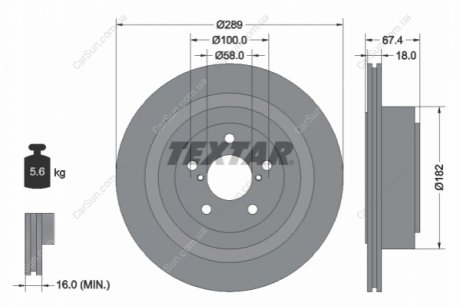 Гальмівний диск TEXTAR 92173603 (фото 1)