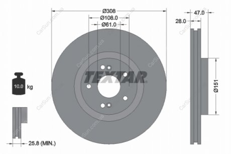 Гальмівний диск TEXTAR 92174005