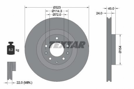 Тормозной диск TEXTAR 92174403 (фото 1)