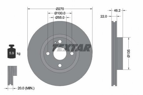 Тормозной диск TEXTAR 92175903 (фото 1)