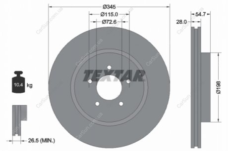 Гальмівний диск TEXTAR 92177105