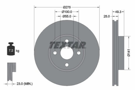 Гальмівний диск TEXTAR 92180303