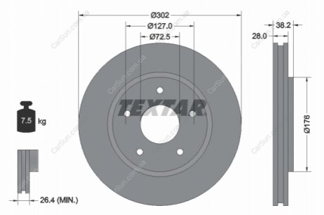 Гальмівний диск TEXTAR 92181503 (фото 1)