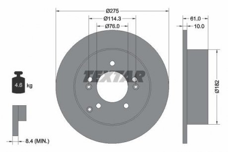 Тормозной диск TEXTAR 92185803 (фото 1)