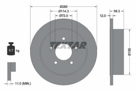 Гальмівний диск TEXTAR 92194003