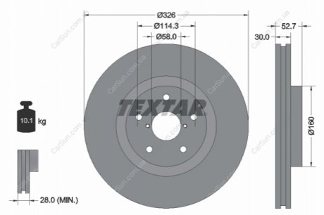 Гальмівний диск TEXTAR 92194303 (фото 1)