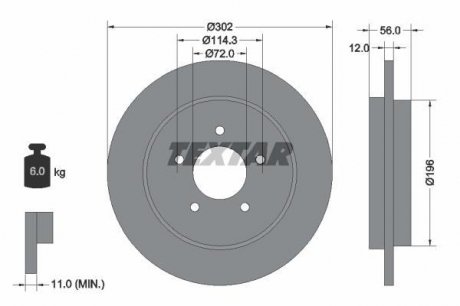 Тормозной диск TEXTAR 92197803