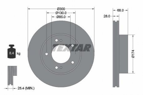 Тормозной диск TEXTAR 92203003