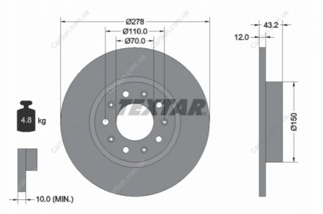 Гальмівний диск TEXTAR 92221003 (фото 1)