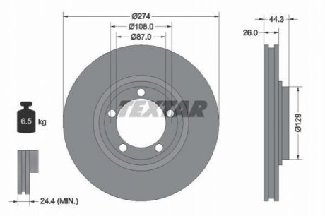 Тормозной диск TEXTAR 92221800 (фото 1)