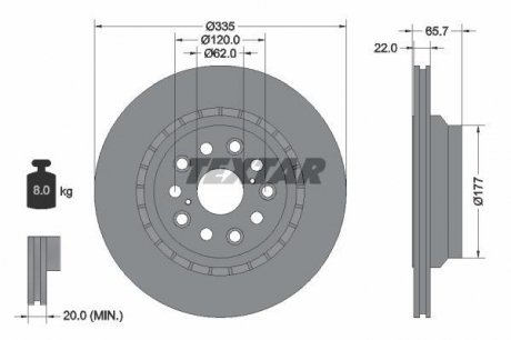 Тормозной диск TEXTAR 92224403 (фото 1)