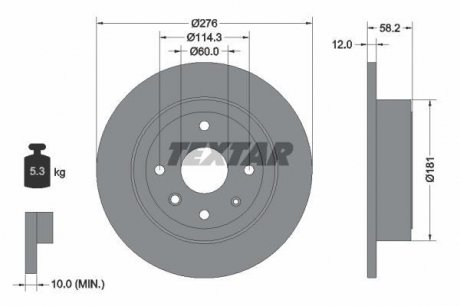 Тормозной диск TEXTAR 92225103