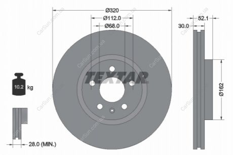 Гальмівний диск TEXTAR 92229305 (фото 1)