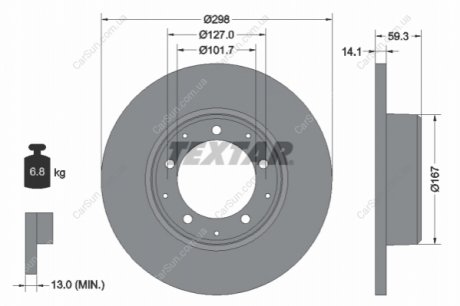 Тормозной диск TEXTAR 92230503 (фото 1)