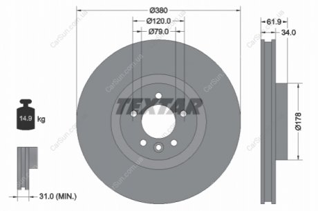 Гальмівний диск TEXTAR 92235605 (фото 1)