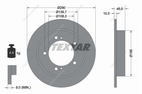 Тормозной диск TEXTAR 92237300