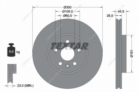 Тормозной диск TEXTAR 92243303 (фото 1)