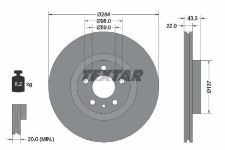Тормозной диск TEXTAR 92252803
