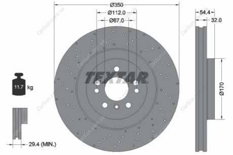 Гальмівний диск TEXTAR 92254405