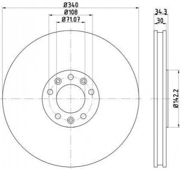 ГАЛЬМІВНИЙ ДИСК. PEUGEOT P. RCZ 1.6 16V/2.0 HDI 10- TEXTAR 92268203 (фото 1)