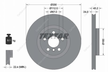Гальмівний диск TEXTAR 92274405