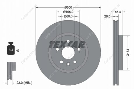 Гальмівний диск TEXTAR 92277205