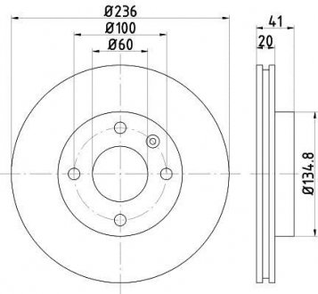 ПЕРЕДНИЙ ГАЛЬМУВАЛЬНИЙ ДИСК 236X20 V TEXTAR 92278703