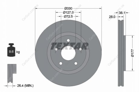 Гальмівний диск TEXTAR 92278903