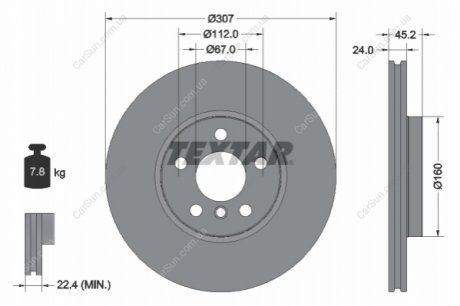 Гальмівний диск TEXTAR 92283605 (фото 1)