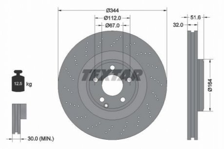 ПЕРЕДНИЙ ГАЛЬМУВАЛЬНИЙ ДИСК 344X32 V TEXTAR 92289905