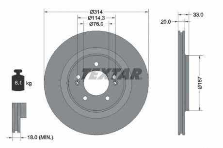 TARCZA HAM. HYUNDAI T. I30 16- TEXTAR 92296203