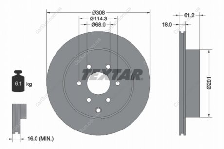Гальмівний диск TEXTAR 92296403 (фото 1)