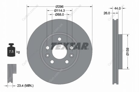 Гальмівний диск TEXTAR 92300703 (фото 1)