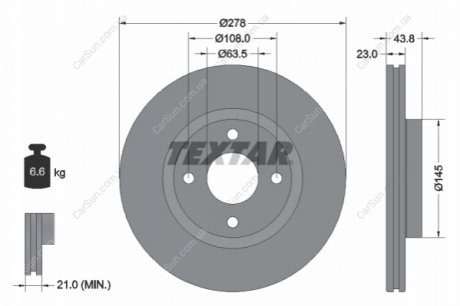 Гальмівний диск TEXTAR 92303203