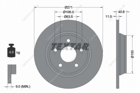 TARCZA HAM. FORD T. FOCUS 1,0-2,0 18- TEXTAR 92303503