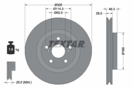 TARCZA HAM. LEXUS P. ES/UX 2,0-3,5 18- TEXTAR 92304305