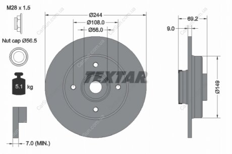 Гальмівний диск TEXTAR 92305403