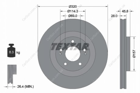 Гальмівний диск TEXTAR 92306503 (фото 1)