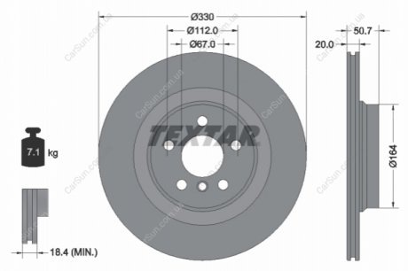 Гальмівний диск TEXTAR 92306805