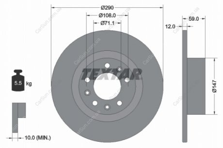 Гальмівний диск TEXTAR 92313603