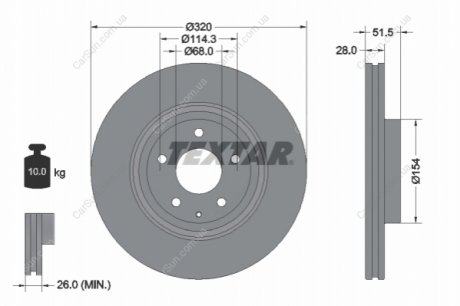 Гальмівний диск TEXTAR 92315203 (фото 1)