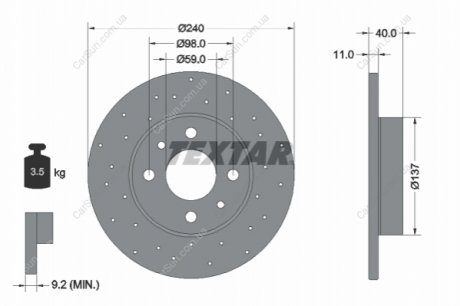Гальмівний диск TEXTAR 92316003 (фото 1)
