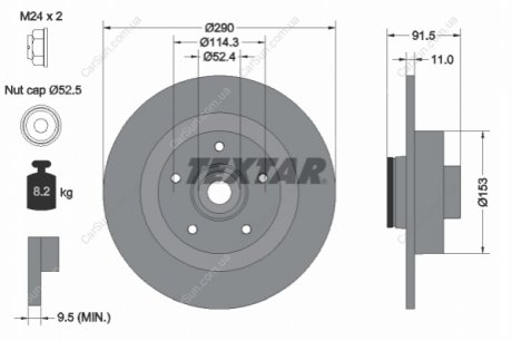 Гальмівний диск TEXTAR 92316503