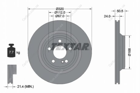 Гальмівний диск TEXTAR 92317305 (фото 1)