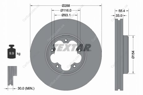 Гальмівний диск TEXTAR 92320303 (фото 1)