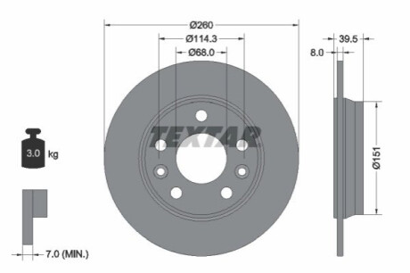 ГАЛЬМІВНИЙ ДИСК. RENAULT T. ZOE 19- TEXTAR 92327203