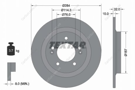 TARCZA HAM. HYUNDAI T. SONATA 2,0-2,5 20- TEXTAR 92333303