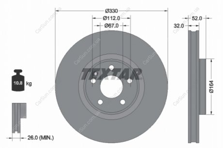 ПЕРЕДНИЙ ГАЛЬМУВАЛЬНИЙ ДИСК 330X32 V TEXTAR 92334903