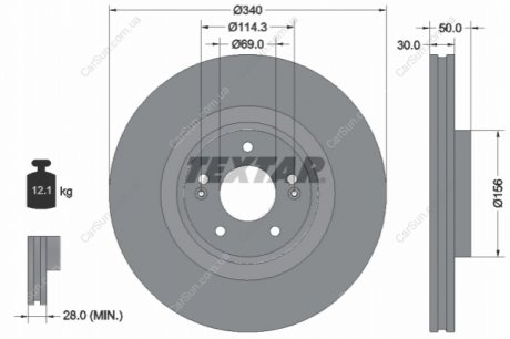 Гальмівний диск TEXTAR 92342803 (фото 1)