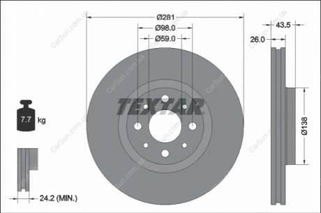 Гальмівний диск TEXTAR 92344703